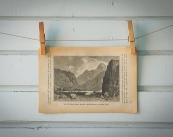 1894 Vintage Sfakia Mountains Lithograph Illustration