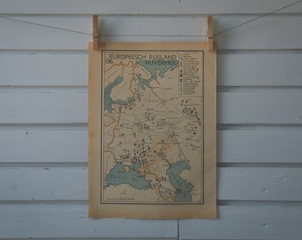1941 Vintage Map of Russia
