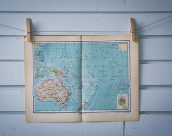 1937 Vintage Oceania Map