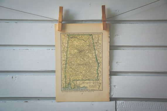 1925 Vintage Alabama Map