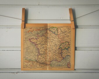 1943 Vintage Map of France