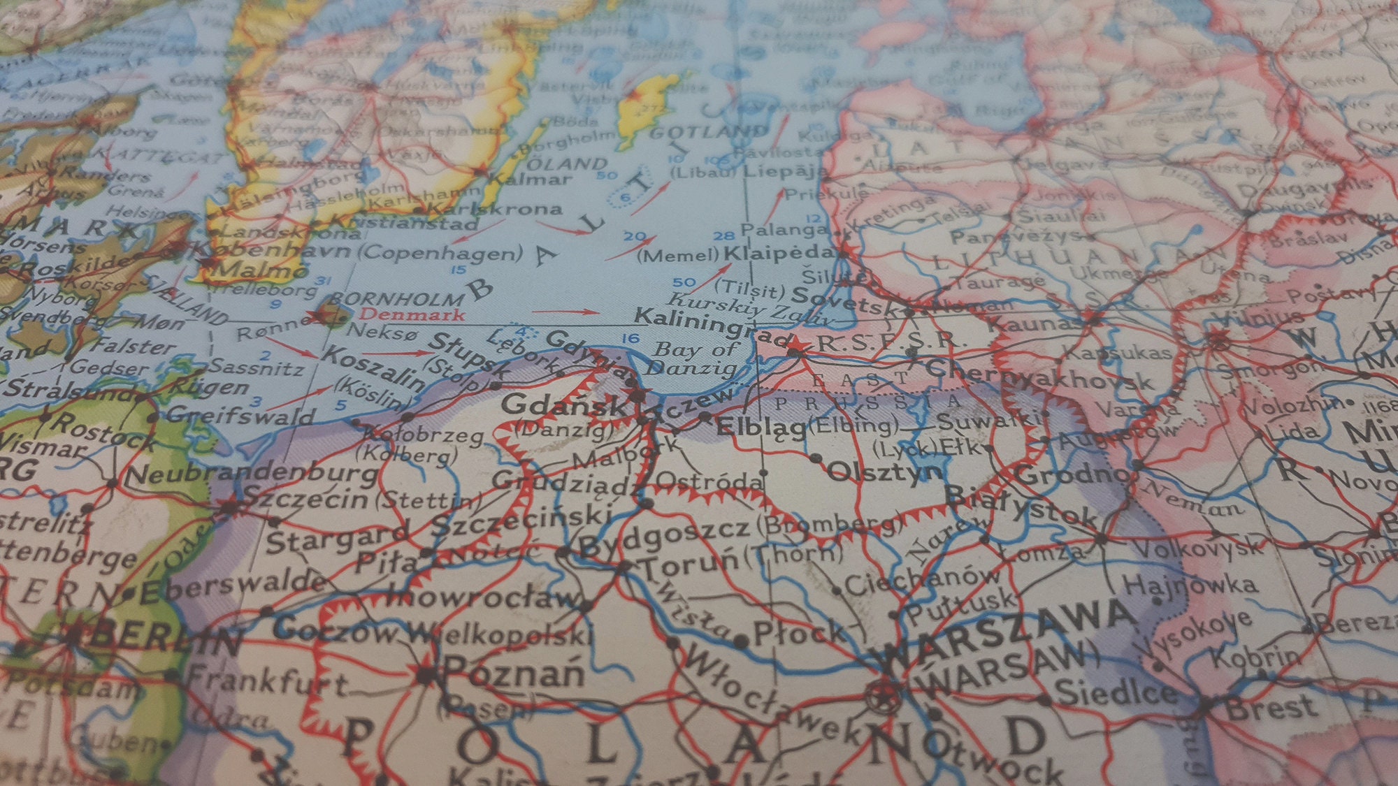 1962 Vintage National Geographic Map of Europe