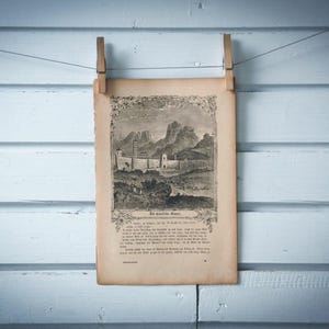 1900s Vintage the Great Wall of China Illustration