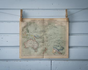 1887 Vintage Map of Oceania