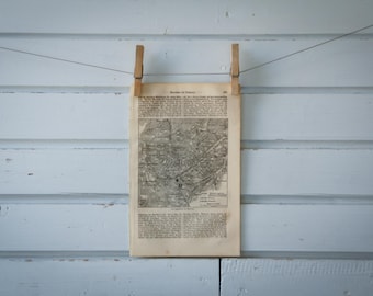 1887 Vintage Map the Battle of Waterloo