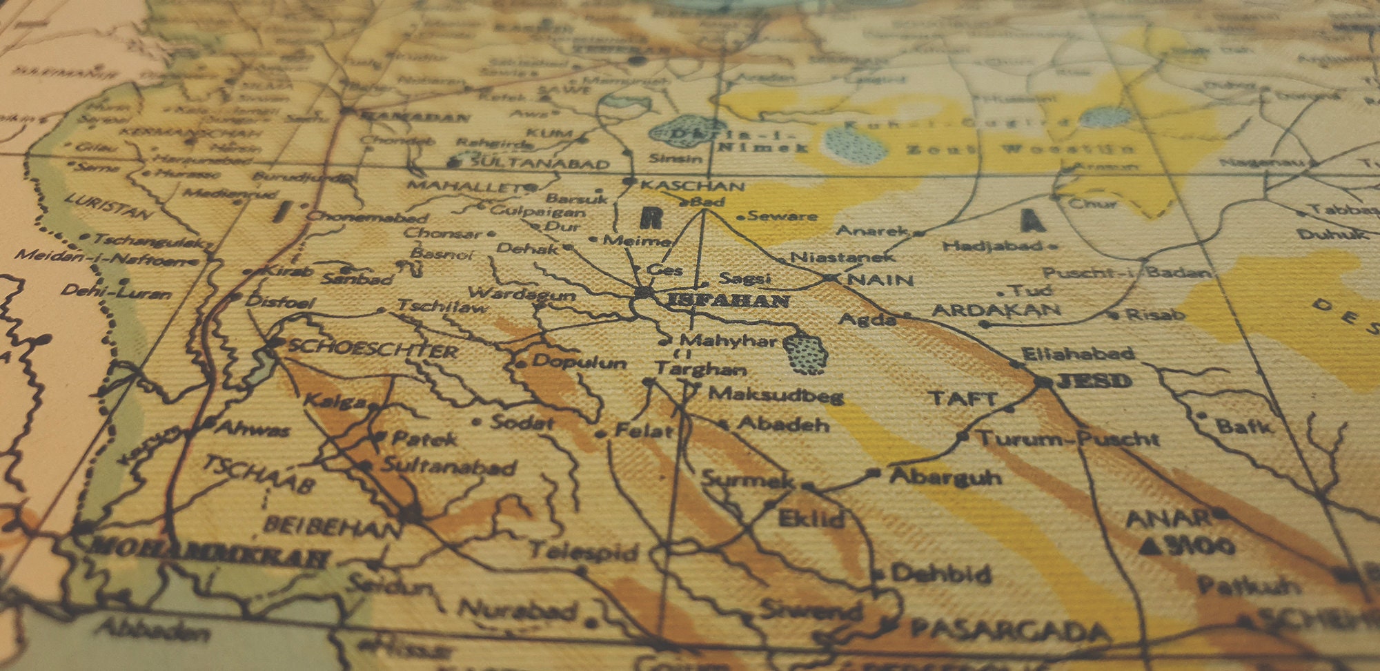 1941 Vintage Map of Iran
