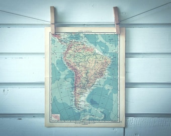 1959 Vintage South America Map
