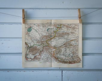 1907 Vintage Central Asia Map