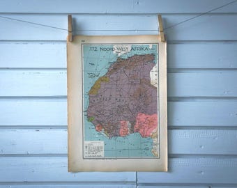1941 Vintage Northwest Africa Map