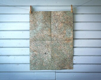 1930s Vintage South Serbia & North Kosovo Map