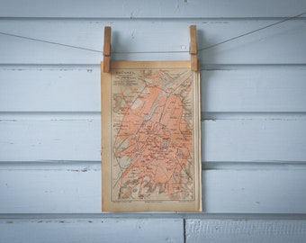 1890 Vintage Brussels Map