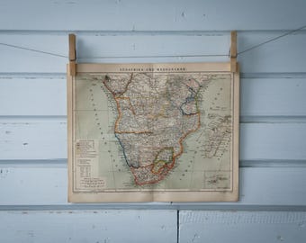 1887 Vintage South & Central Africa Map