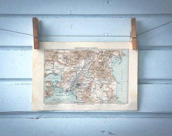 1907 Vintage Athens & Surroundings Map
