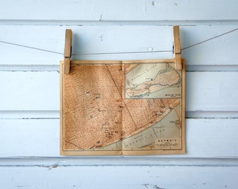 1905 Vintage Map of Detroit