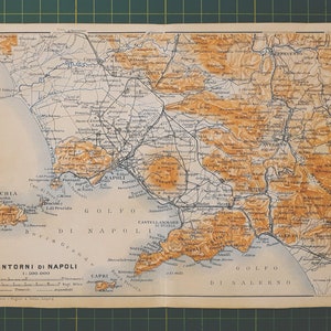 1908 Vintage Naples & Surroundings Map image 2