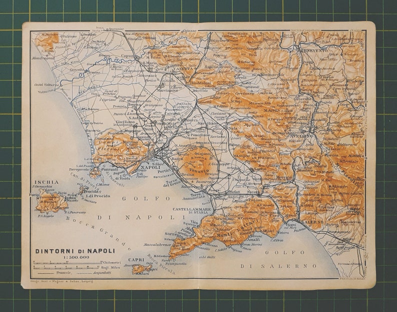 1908 Vintage Naples & Surroundings Map image 2