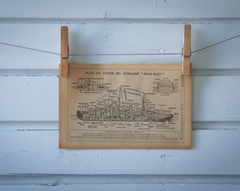 1921 Vintage Steamship Illustration