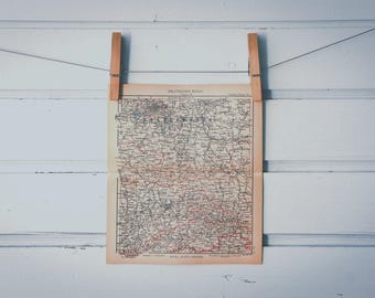 1943 Vintage East Germany Map