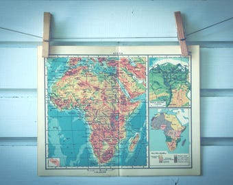1959 Vintage Map of Africa