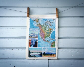 1967 Vintage North America Map
