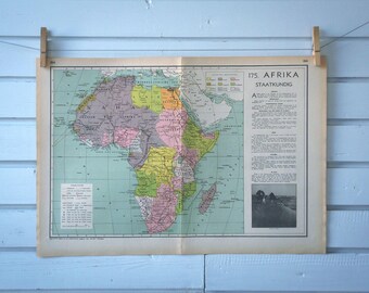 1941 Vintage Map of Africa