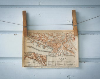 1911 Vintage Rijeka Map
