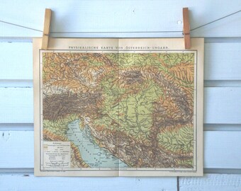 1894 Vintage Austria-Hungary Map