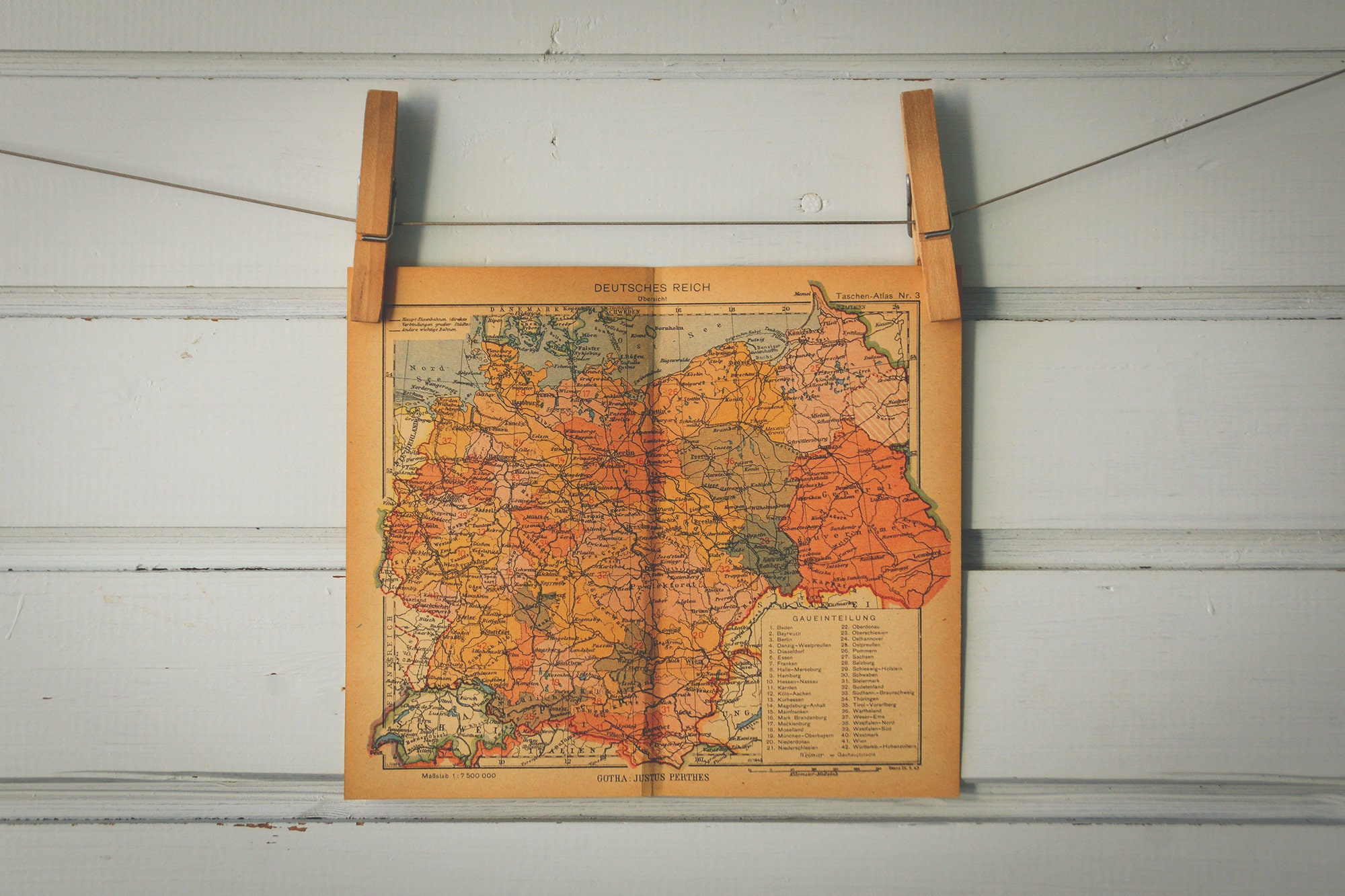 1943 Vintage Map of Germany