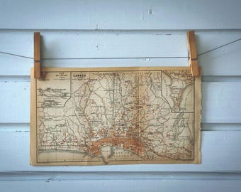 1906 Vintage Map of Cannes