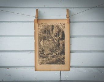 1900s Vintage Robinson Crusoe Illustration