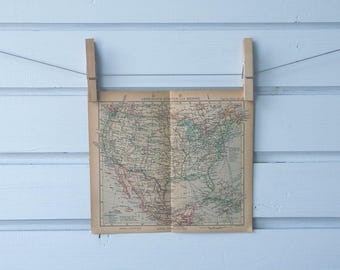 1943 Vintage USA & Mexico Map