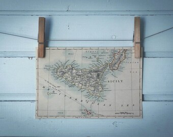 1895 Vintage Map of Sicily