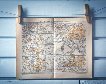 1888 Vintage History of Austria-Hungary Map