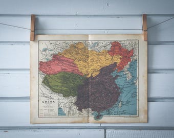 1916 Vintage Map of China