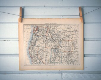 1897 Vintage Northwest USA Map