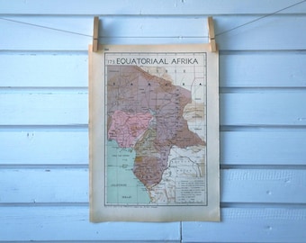 1941 Vintage Equatorial Africa Map