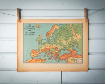 1941 Vintage Map of Europe