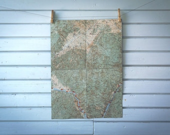 1930s Vintage West Clisura Dunării Map