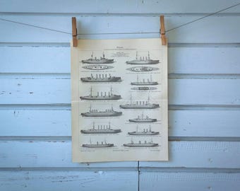 1907 Vintage Cruiser Lithograph Illustration