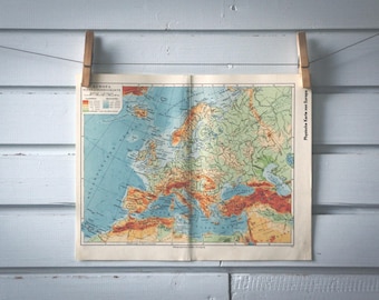 1936 Vintage Map of Europe