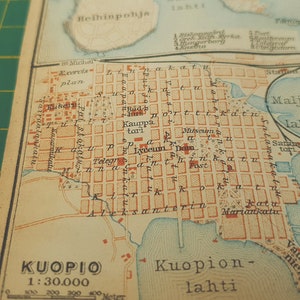 1912 Vintage Savonlinna & Kuopio Map image 3