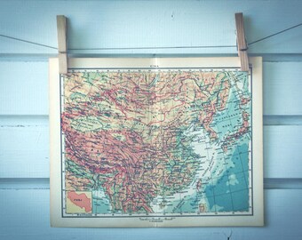 1959 Vintage Map of China