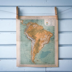 Mappa d'epoca del Sud America del 1893