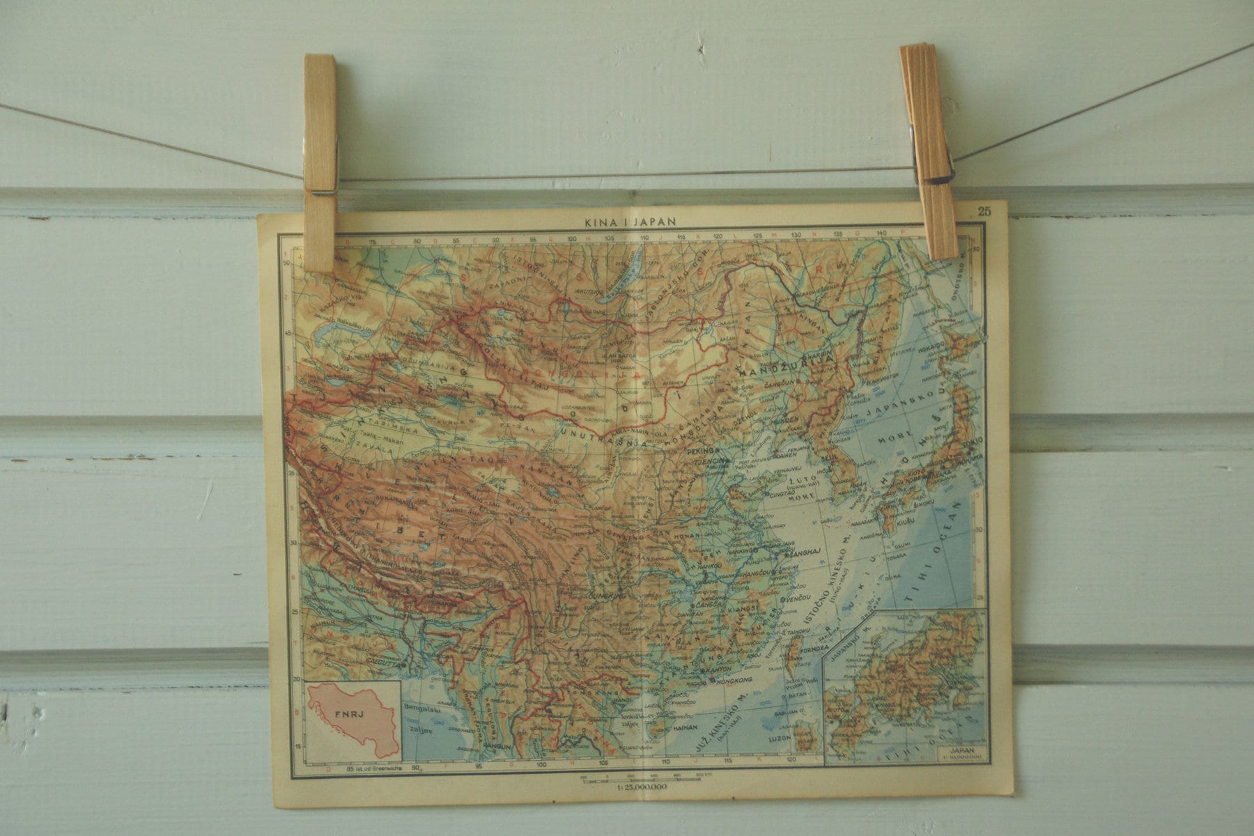 1951 Vintage Map Of China 1951 Vintage Map Of China