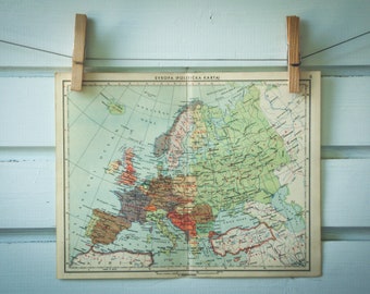1951 Vintage Map of Europe