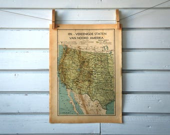 1941 Vintage West USA Map