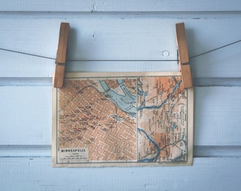 1904 Vintage Map of Minneapolis