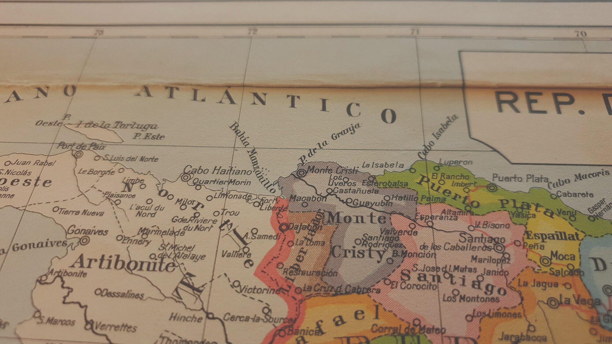 1950 Vintage Dominican Republic Map