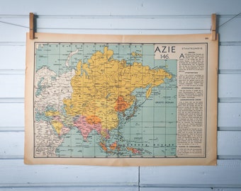 1941 Vintage Map of Asia