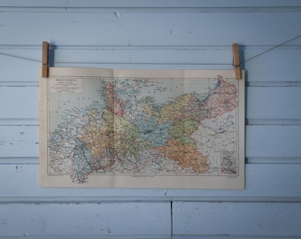 1907 Vintage Map of Prussia